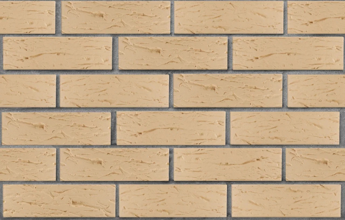 Кирпич облицовочный Бежевый Рустик Одинарный (1НФ)